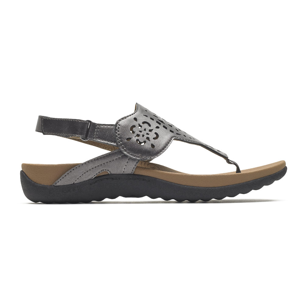 Rockport Sandaler Dame Grå - Ridge Circle Cutout Thong - JDXO73051